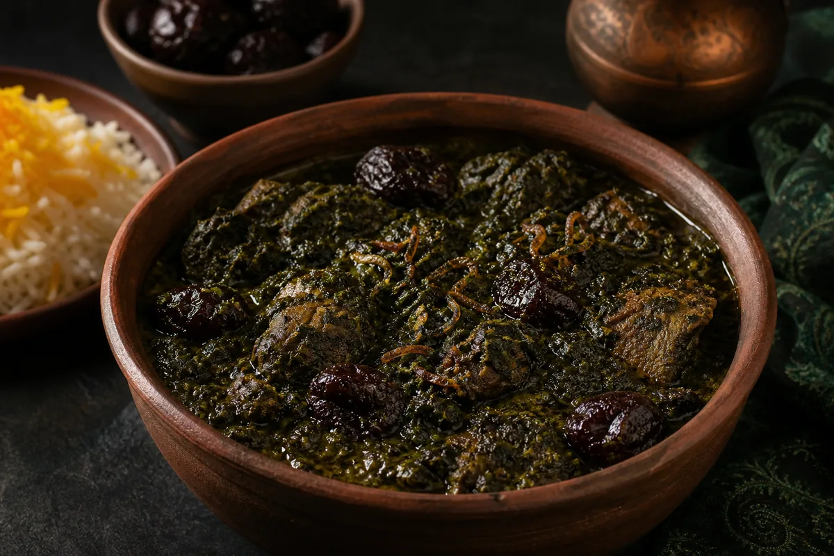 خورش آلو اسفناج؛ کالری، ارزش غذایی و طرز تهیه
