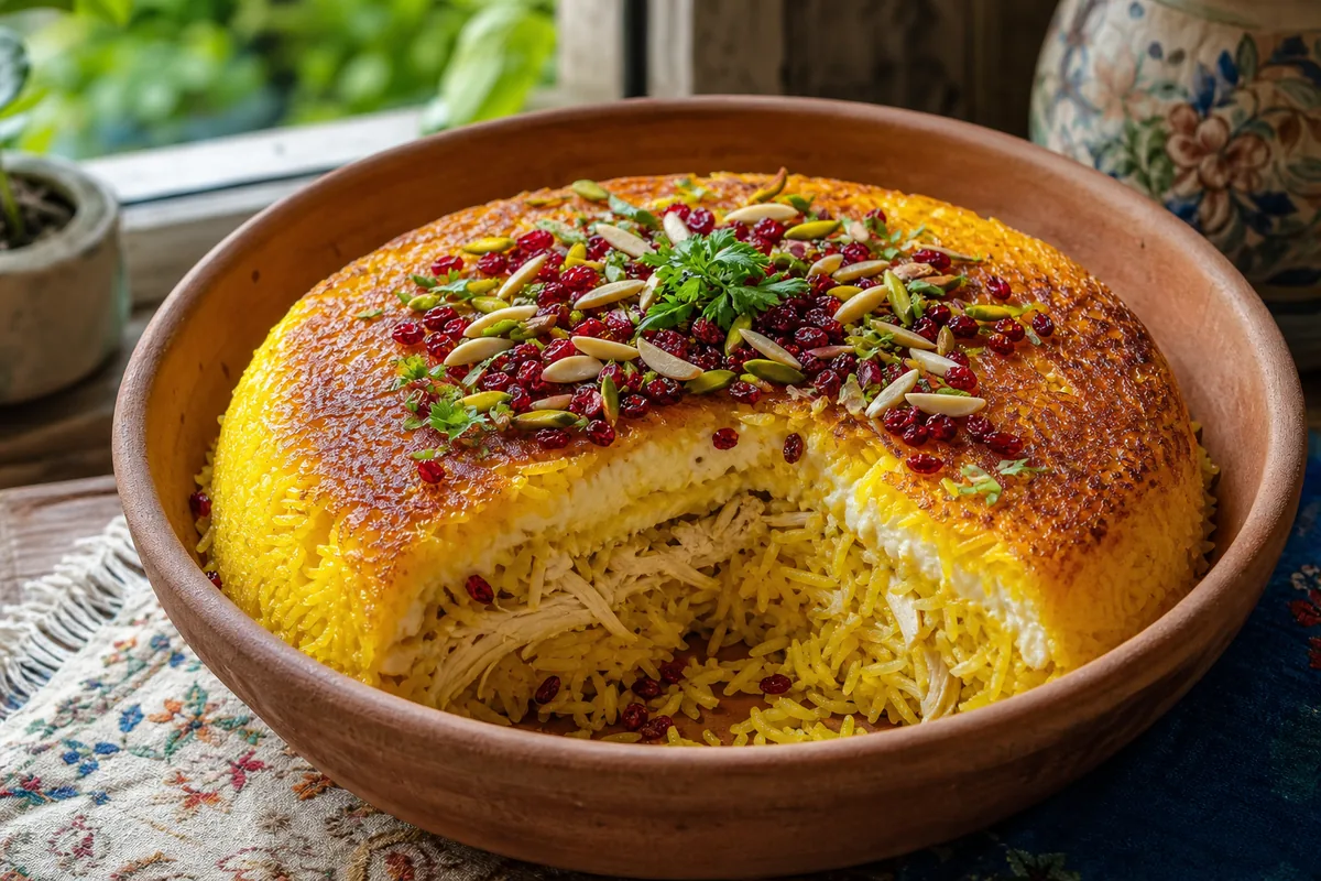 ته‌چین مرغ: کالری و ارزش غذایی